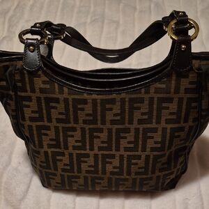 Fendi Black and Brown Tote Bag,serial Number CA1916879
